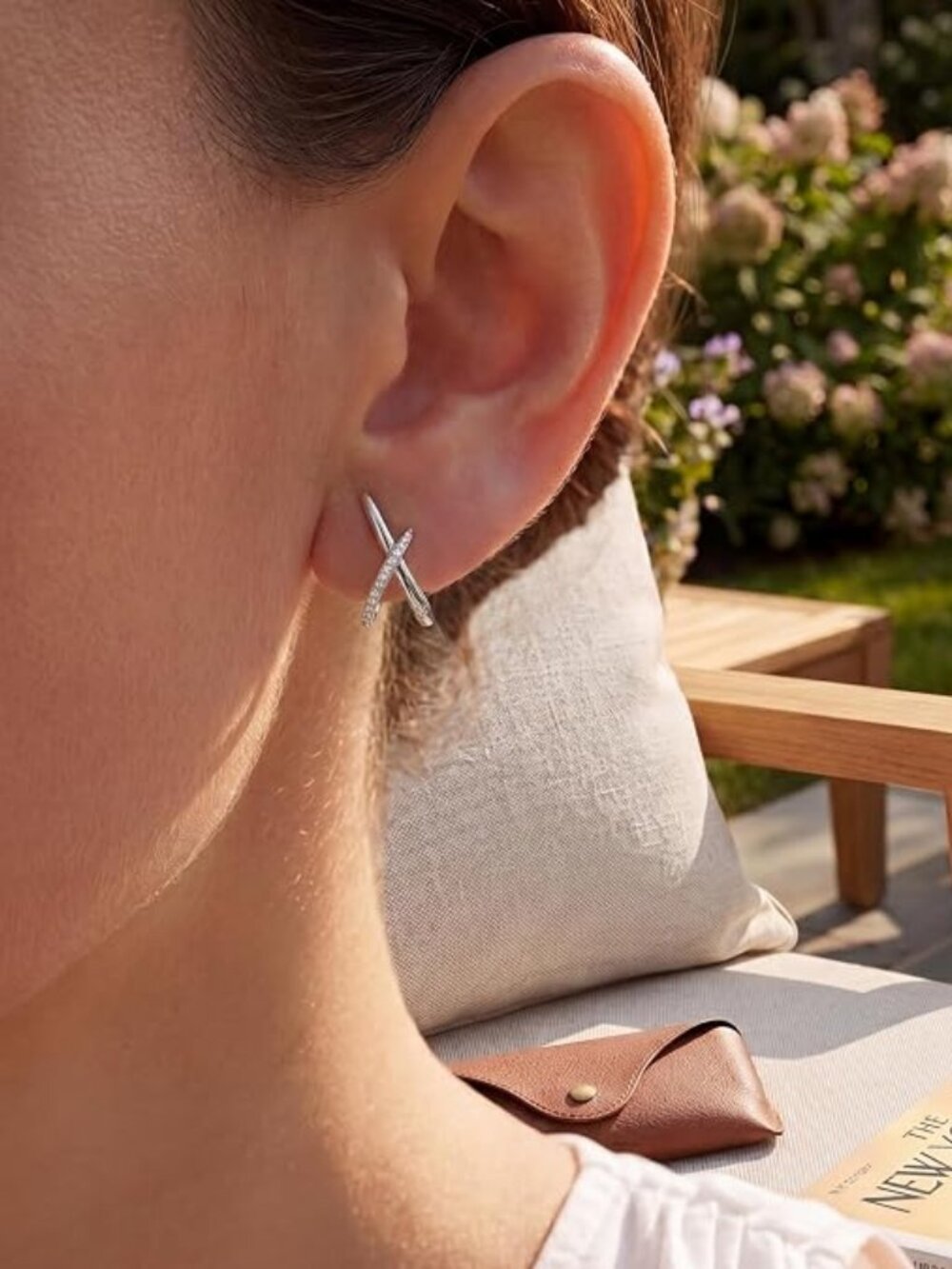 14K Gold Stud Earrings for Women – Dainty CZ Minimalist Earrings